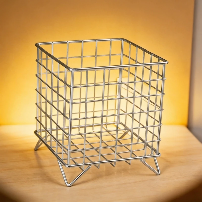 Nordic Style Iron Storage Basket for Home Office with Sturdy Frame and Multi Functional Design Industrial Storage Tray