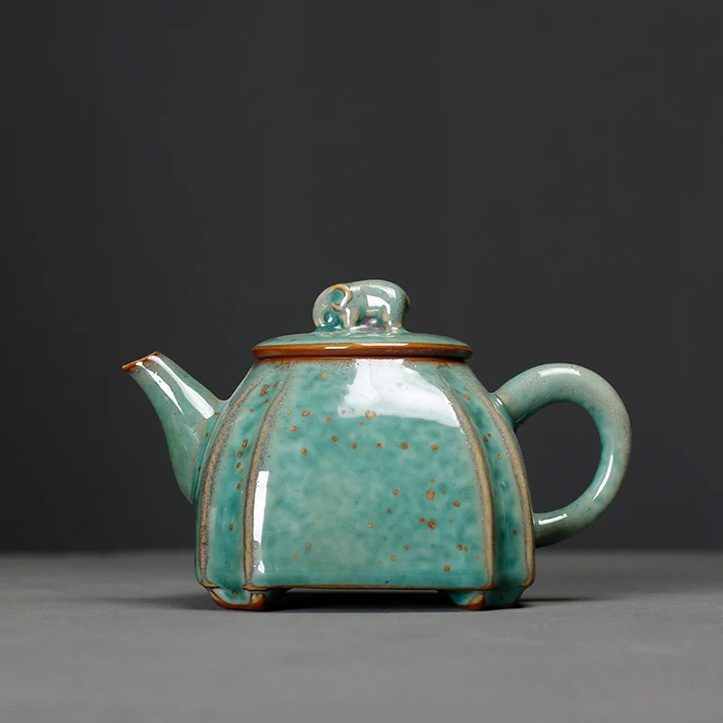 

TANGPIN Green Ceramic Teapot with Elephant Lid 200ml