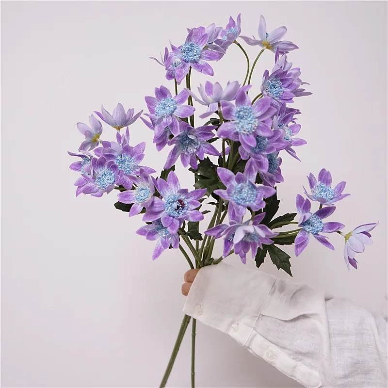 

2 Pack Dandelion Artificial Flowers Real Touch Flower Violet Wedding Decor Backdrop Flower Arrangement Party Photography Prop