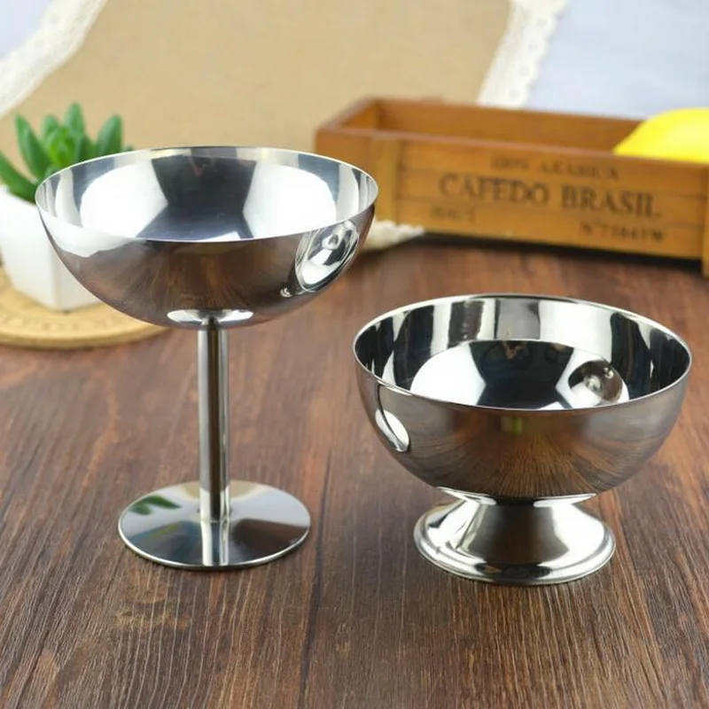 Ice cream cups salad bowl stainless steel bowl dessert fruit plate snack dish