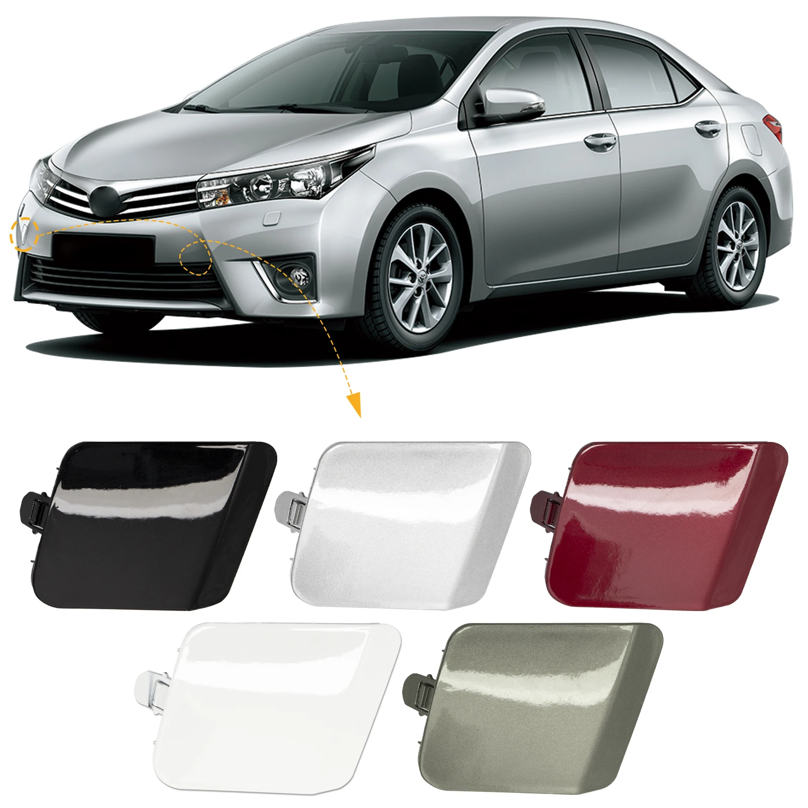 Front Bumper Tow Hook Cap Towing Eye Cover For Toyota Corolla 2014-2016 Right 52127-02301 52127-02300