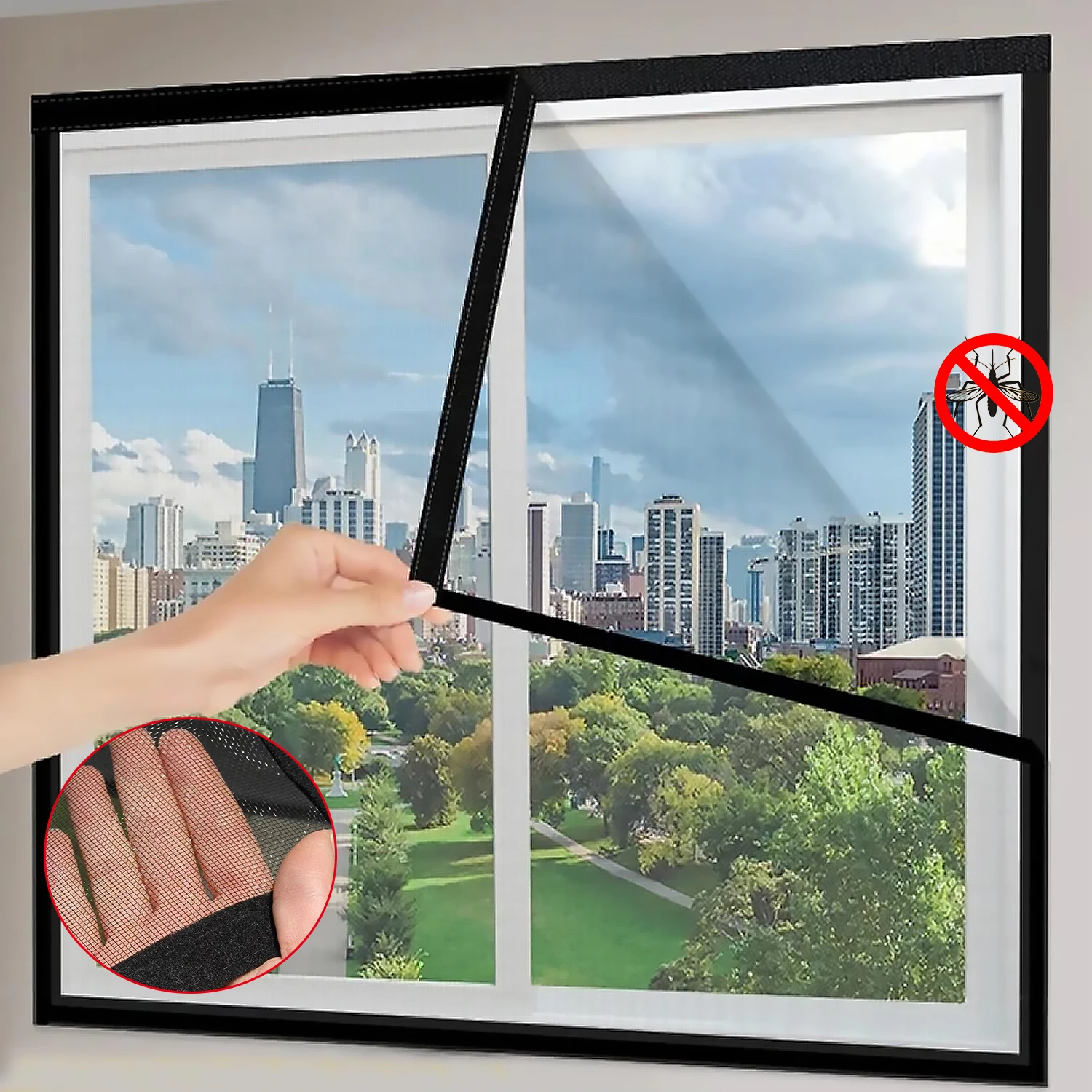 

Self adhesive mosquito proof window screen invisible encrypted mesh mosquito net easy to install household summer insect proof