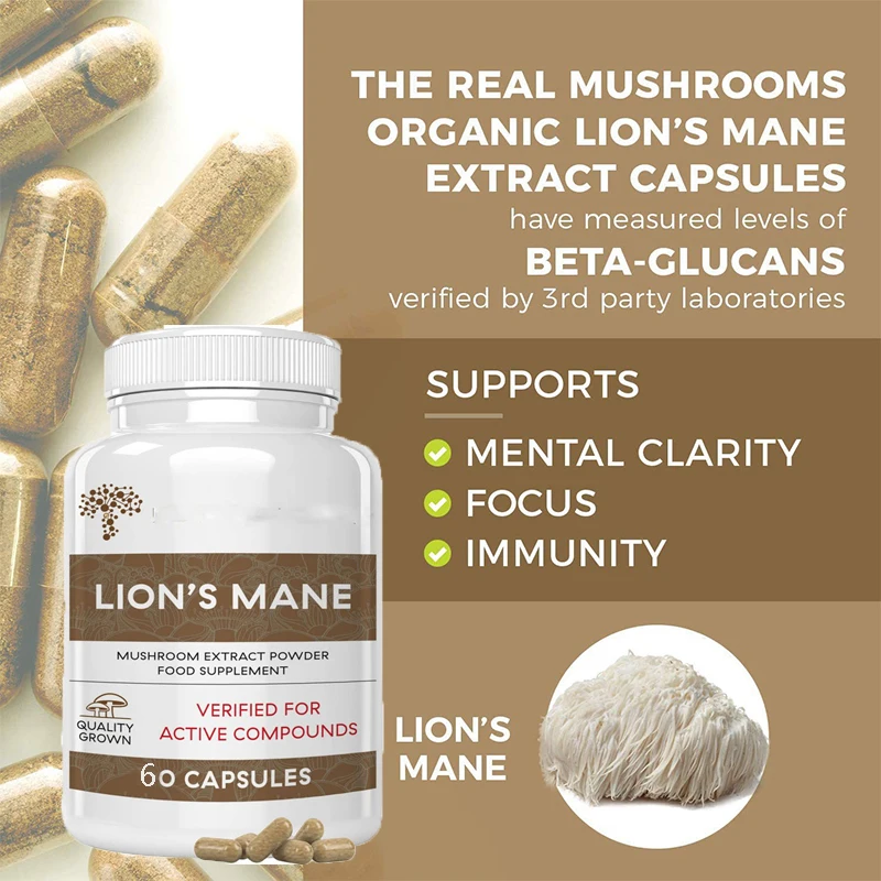 

1 bottle lion mane Ganoderma lucidum mushroom capsule promotes metabolism promotes metabolism as a health food