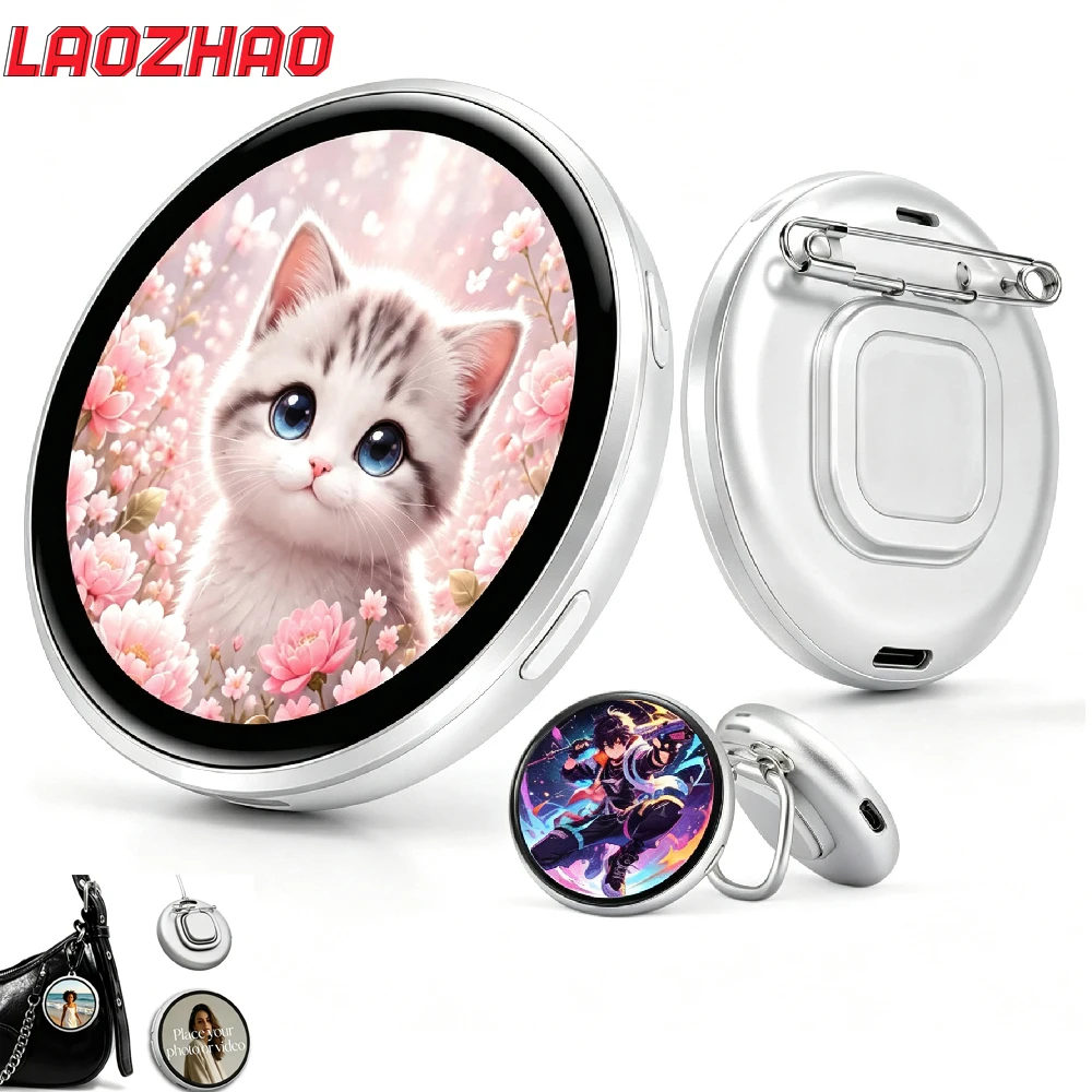 Digital LED Badge Pin – Dynamic Touch Screen Customizable Anime Button,Electronic Ita Bag Accessory for Cosplay,Parties&Concerts