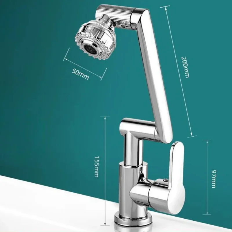 Robinet intelligent salle de bain évier cuisine 1080 ° Robinet de lavabo pivotant multifonction résistant aux éclaboussures, accessoire de robinet chaud et froid de comptoir