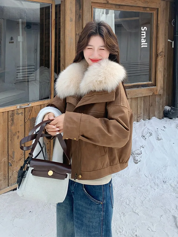 여성용 오르트 파카 슬레 다운 자켓 화이트 듀 페더 라지 퍼 칼라 따뜻한 패셔너블 겨울 아우터웨어 2025 신상품