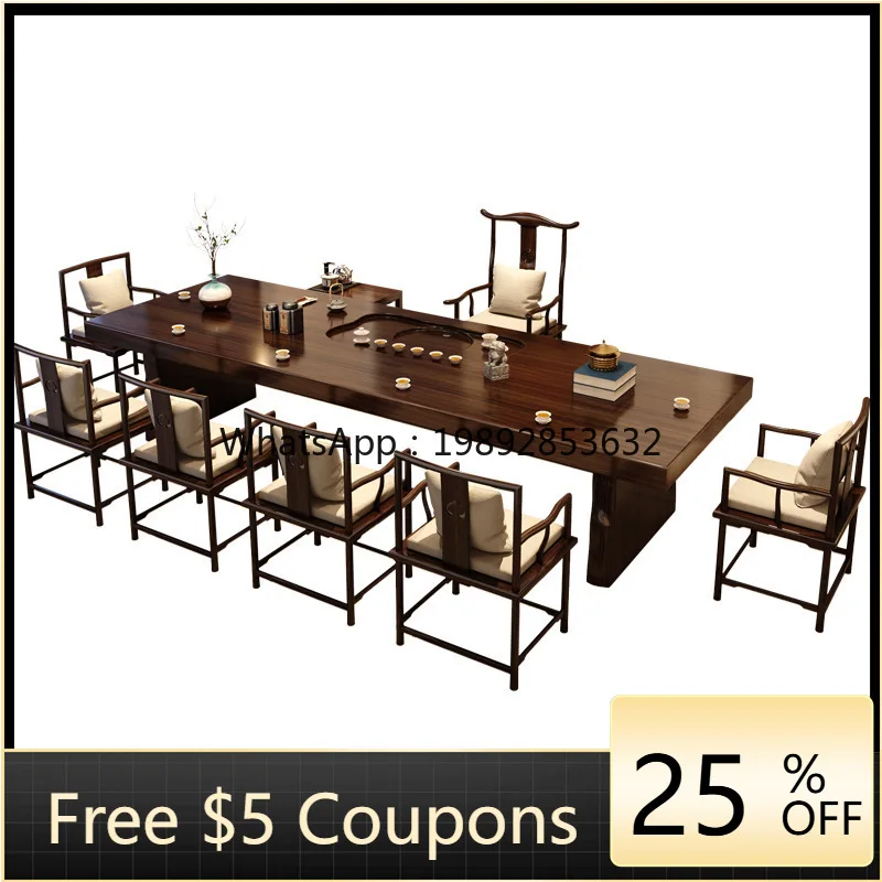 

YFY New Chinese Style Tea House Tea Table and Chair Set Modern Simple Office Solid Wood Tea Table