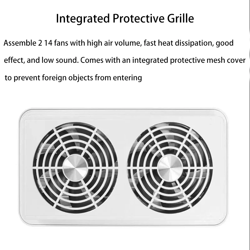 12V Caravan Ventilation Fan Double Window Side Mounted Silent Ventilation Fan Refrigerator Dual Window Ventilation Fan