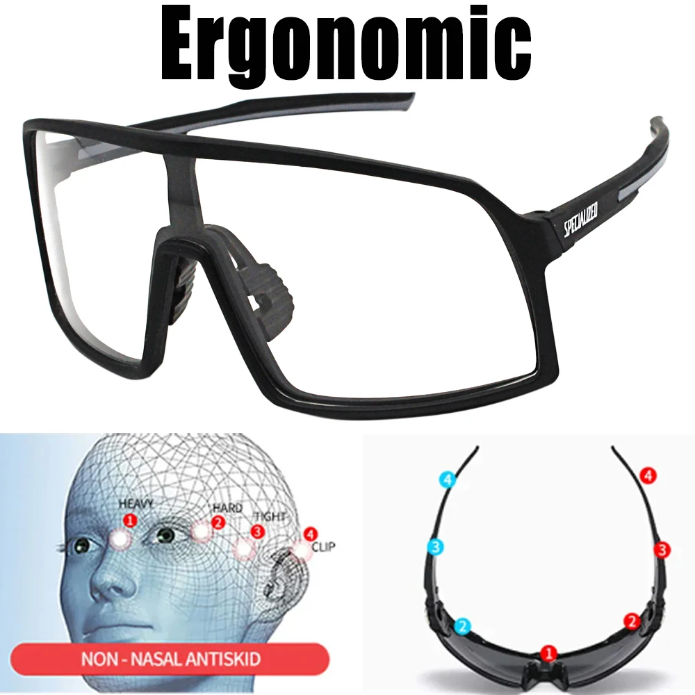 Cycling Glasses Photochromic Sunglasses Men Women Mountain Bike Road Eyewear New Bicycle Riding Outdoor Sports Hiking Goggles