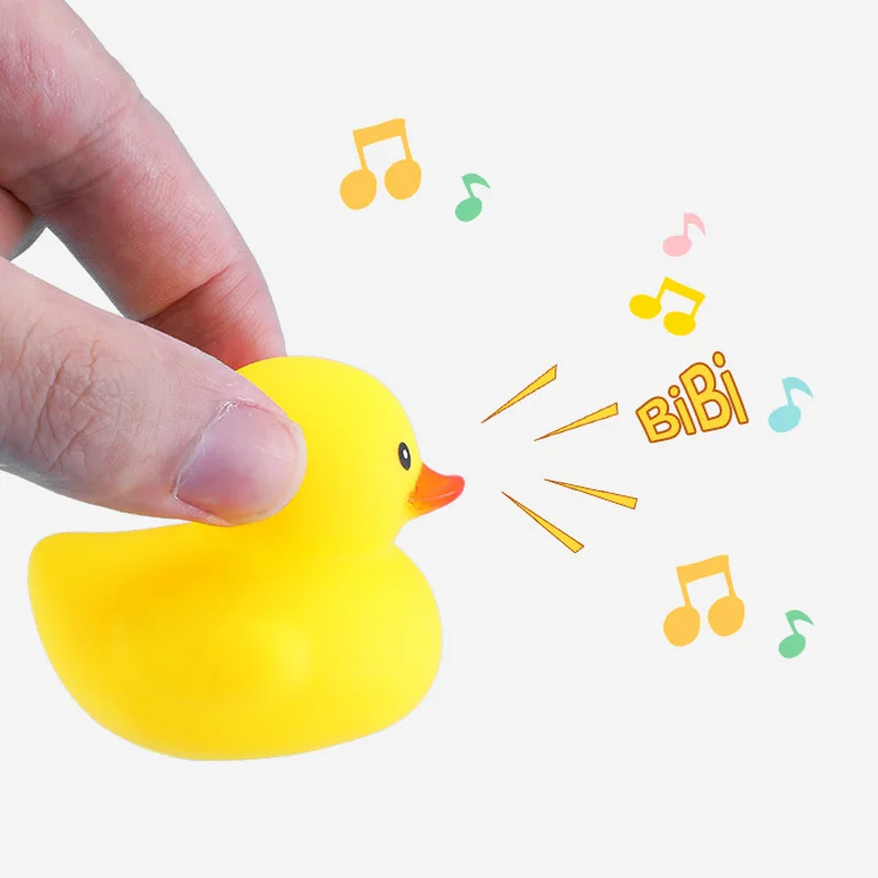 50/100pcs 5cm Floating Rubber Ducks Baby Bath Toys Swimming Pool Cute Little Squeaky Bathing Ducks Water Toys for Kids