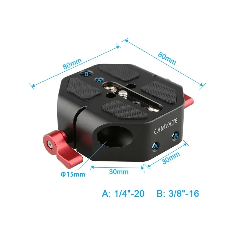 HDRIG Universal Camera Baseplate Quick Release Plate with 5mm Rod Rail Clamp QR Plate Tripod Mount for Sony Canon Camera Cage