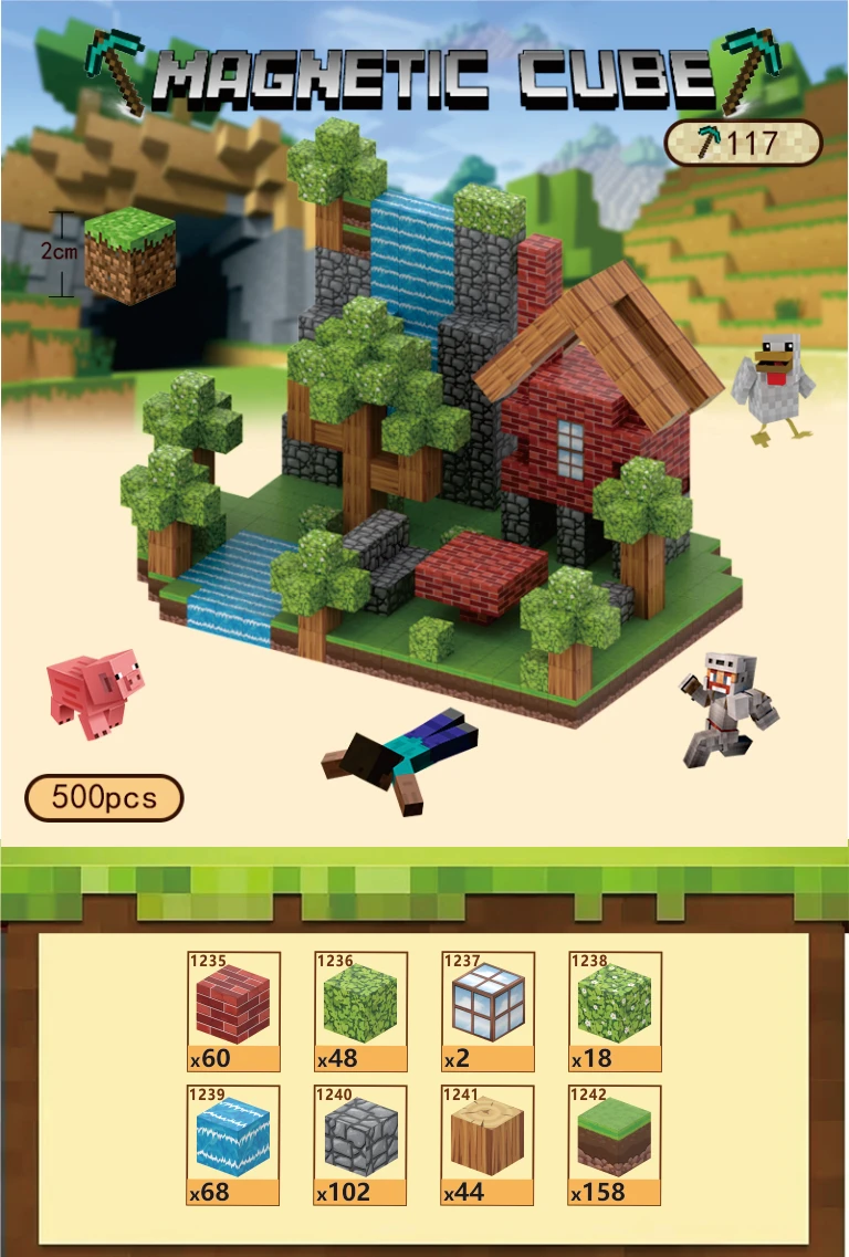 أفضل هدية للأطفال من My World مكعبات بناء مغناطيسية لعبة البخار ألعاب حسية للأطفال من سن 3 إلى 10 سنوات