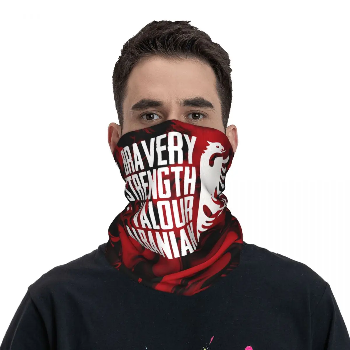 Adelaar Vlag Lover Bandana Nek Cover Motorfiets Club Albanian Eagle Wrap Sjaal Fietsmasker Wandelen Unisex Volwassen Winter