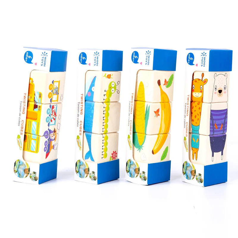 لعبة خشبية على شكل حيوانات متطابقة للأطفال ، ألغاز دوارة ، تمرين وتنسيق ، لعبة مونتيسوري ، هدية للأطفال ، 1: #6