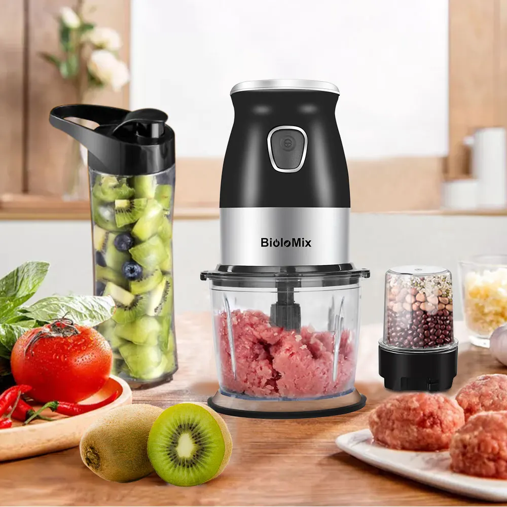 Image of BioloMix 500W Personal Blender 600ml BPA-frei – Inklusive Zerkleinerer-Schüssel und Fleischmühle, perfekt für Babynahrung und Smoothies
