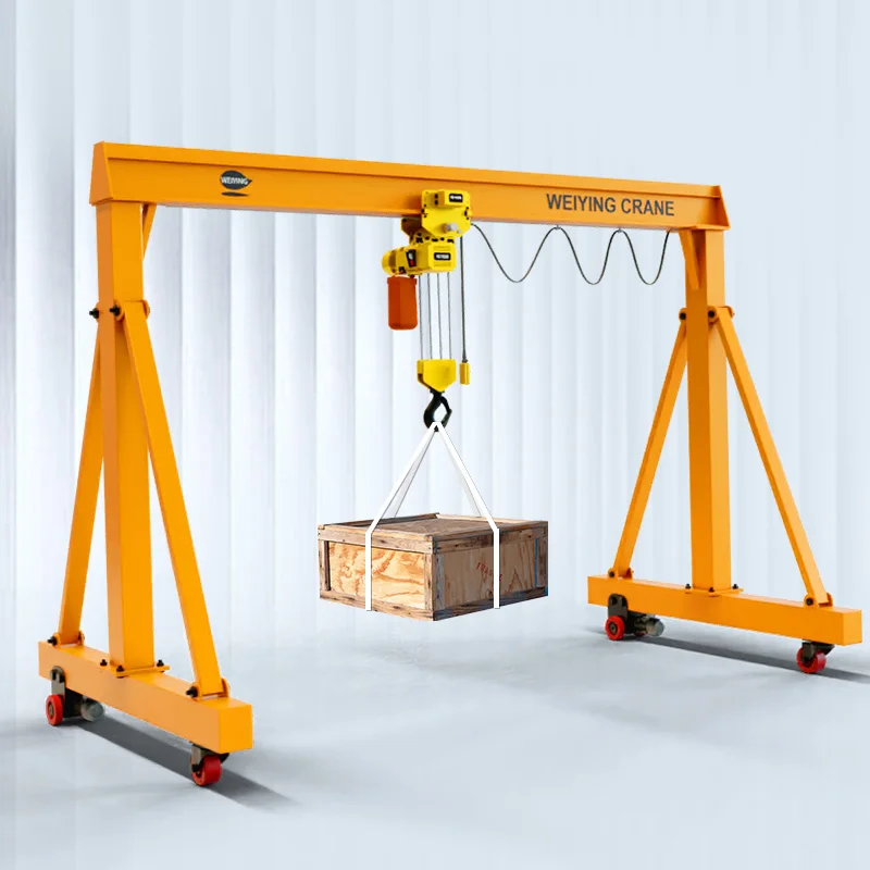 3T 5T Adjustable Aluminum Alloy Portable Gantry Crane, Dual Operation Stable Power Component For Indoor Outdoor Workshop Lifting