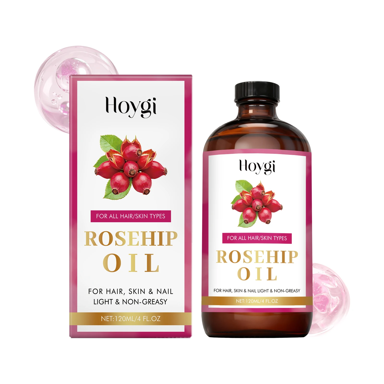 Huile Essentielle Apaisante de Graines de Rose Musquée pour Cheveux, Peau et Ongles – Huile de Massa