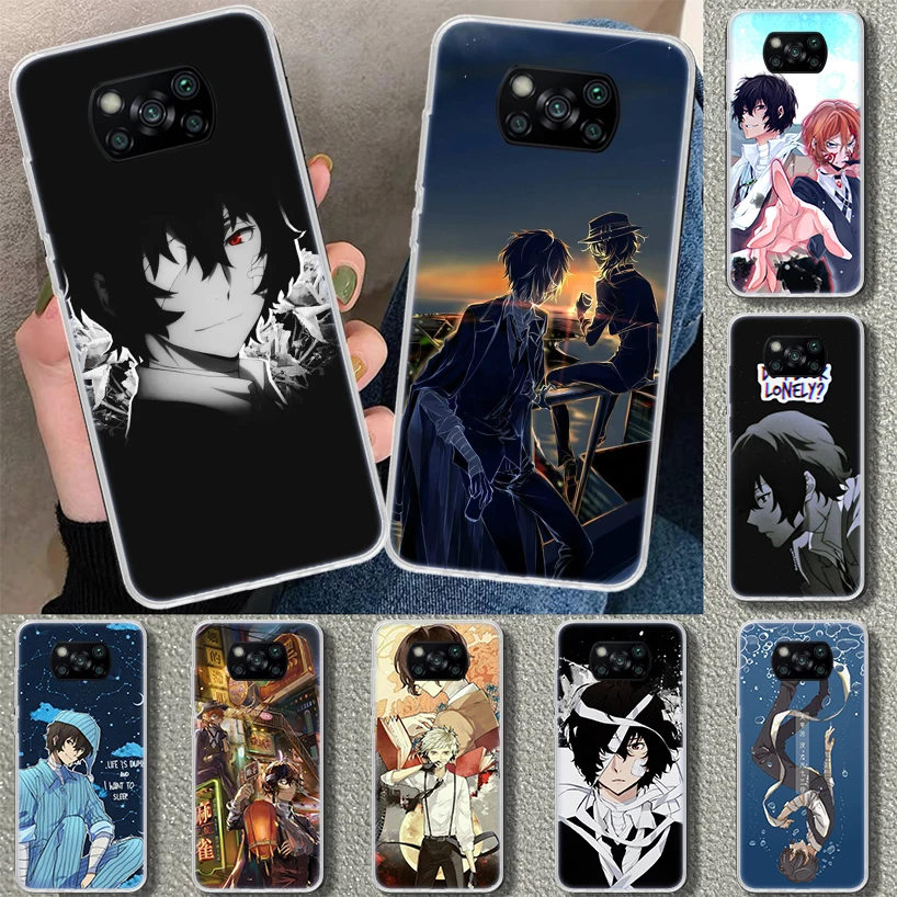 Bungou Stray Dogs Anime Phone Case Cover For Xiaomi Poco X6 X5 X4 X3 Nfc F6 Pro F5 F4 Gt F3 F2 F1 M5S M5 M4 M3 M2 Art Coque X3 N