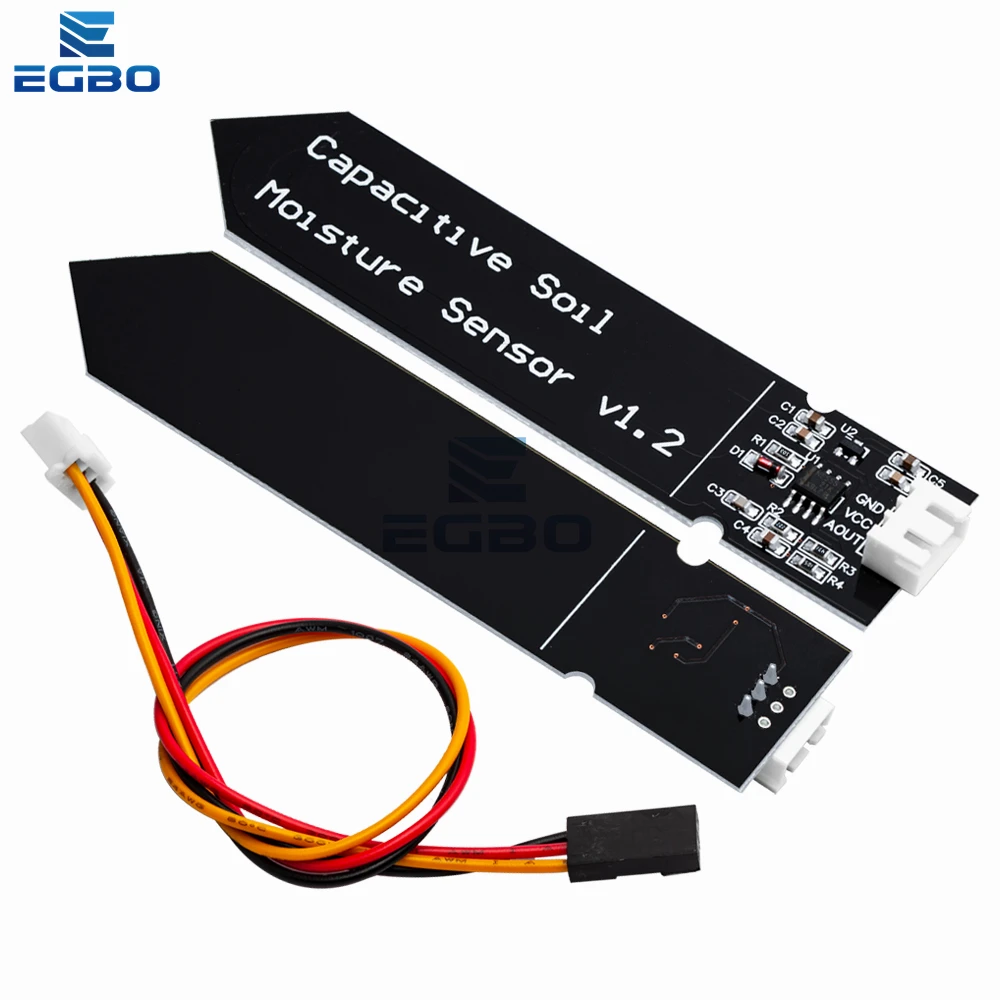 Módulo capacitivo de Sensor de humedad del suelo, cable de amplio voltaje, 3,3 ~ 5,5 V, resistente a la corrosión con gravedad para Arduino