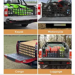 Pickup Truck Bed Tailgate Net UV Protection Net For Truck Cargo Tailgate Weatherproof Cargo Netting With Carabiner Hooks For