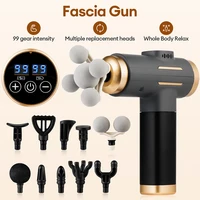 Pistola de masaje eléctrica 11 en 1, potente pistola de Fascia de 99 niveles, vibración de alta frecuencia, pistola de masaje corporal, masajeador muscular para brazos y piernas