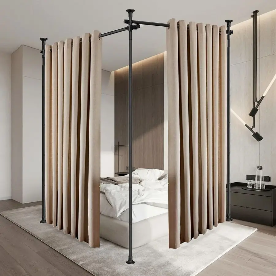 

Divider Curtain Rod, Divider for Room Separation, 60120inchH 48120inchW Adjustable Room Separator, Heavy Duty Curtain Divider fo