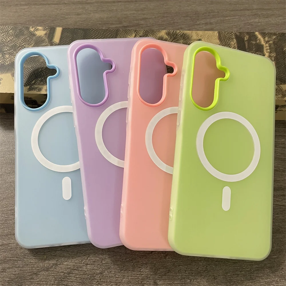 الحلوى اللون المغناطيسي قضية الهاتف لسامسونج غالاكسي A17 A16 A15 A26 A36 A56 A25 A35 A55 A54 5G A07 A06 A05 A05S ماتي 2 IN1 غطاء #2