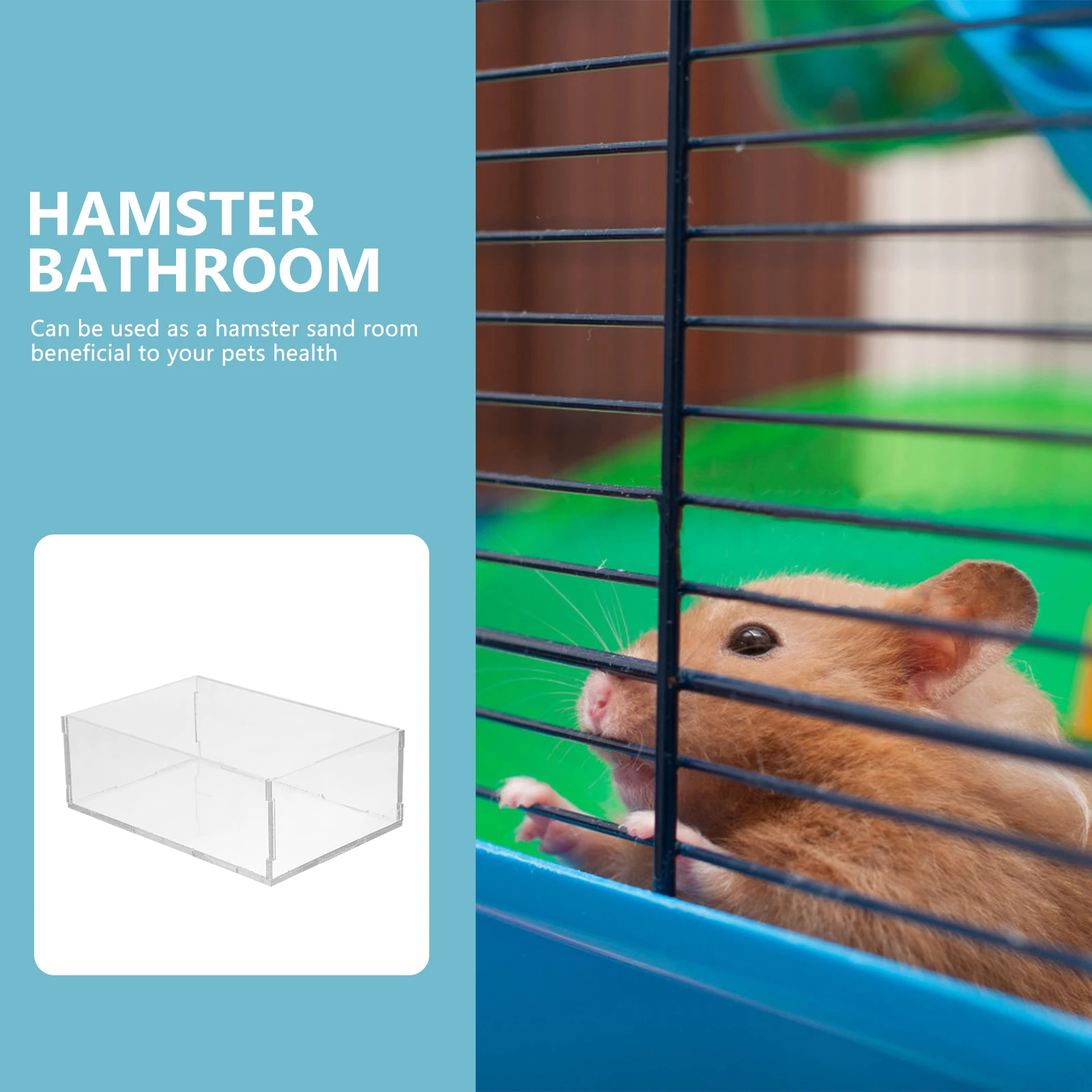 

Clear Acrylic Hamster Sand Bath Box Deep Design Pet Bathtub Sand Container for Small Pets Gerbils Hideout Sauna