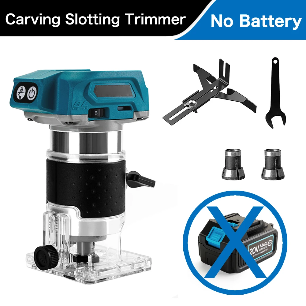 Borstelloze Hout Router Hout Trimmer Machine Elektrische Hand Trimmer Timmerwerk Tool Houtbewerking Trimmen voor Makita 18V Batterij