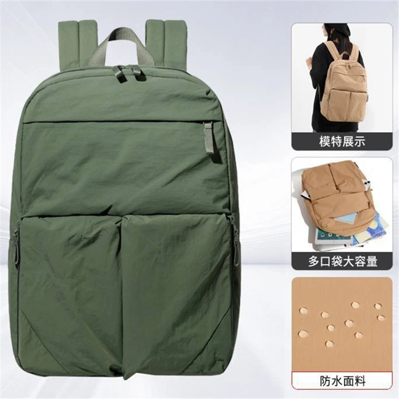 Nesitu Lightweight Waterproof Grey Black Green 14 15.6 inch Laptop Men Women Backpack Schoolbag Girl Casual Travel Bag M6246