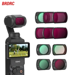 BRDRC Lens Filter Kit for DJI OSMO Pocket 3 Handheld Gimbal Camera UV ND8 ND16 LPR Filters Adjustable CPL Camera Accessories