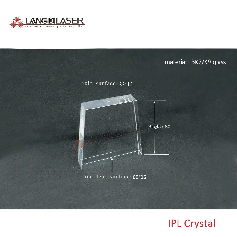 Trapezoidal Light Guide 60*12+ 33*12 / Height 60mm / IPL Laser Light Guide Crystal