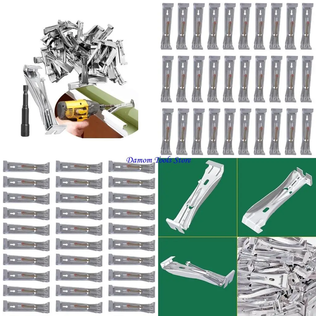 57BE 30Pcs Gutter Hangers Quick Screw Clip Hide Bracket for 5 Inch K Styles Sturdy Aluminum Gutters Includes Drill Bit