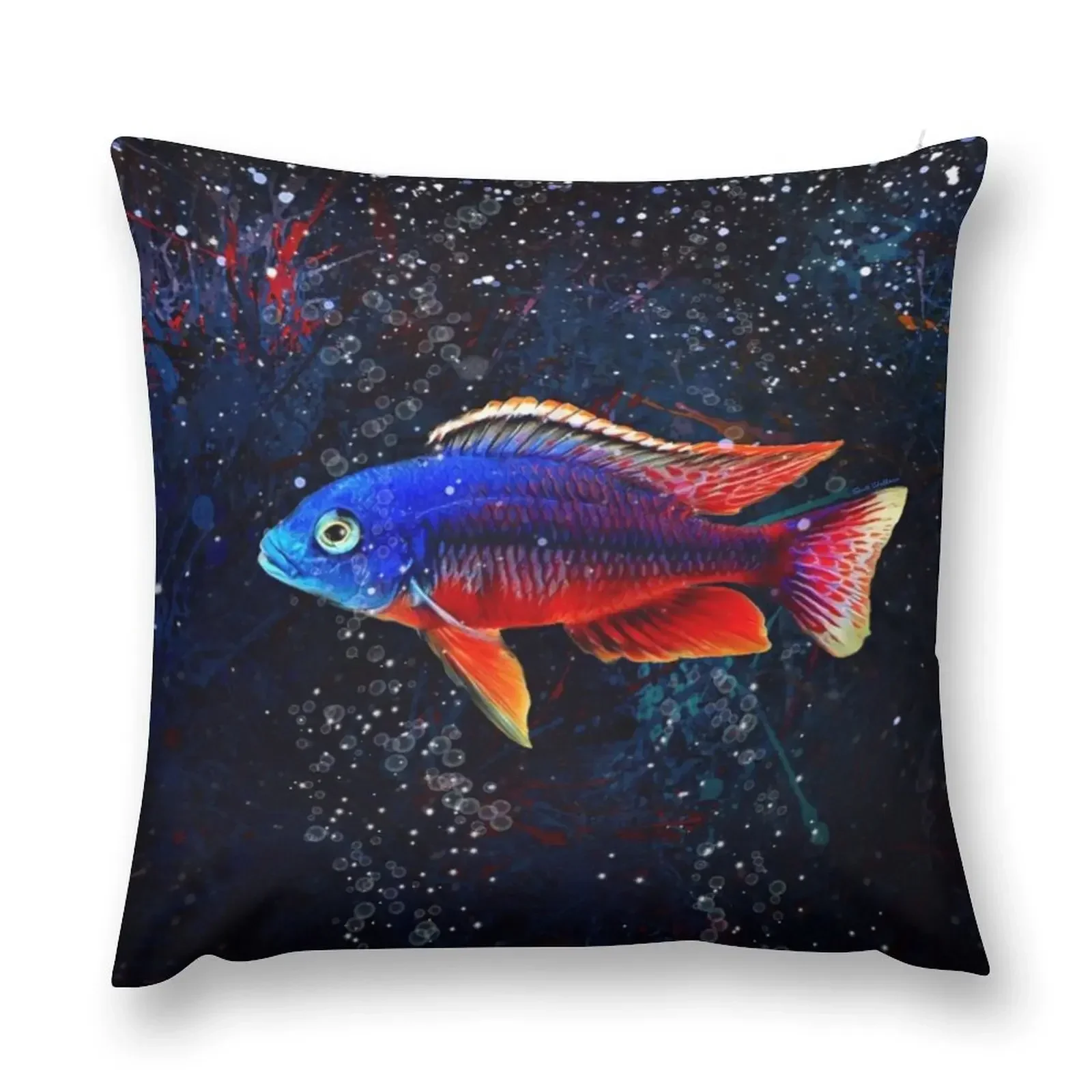 Red Empress African Cichlid Throw Pillow Christmas Covers Sofa Cushion anime girl pillow