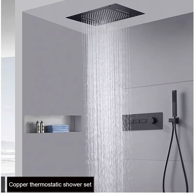 In Wall Mounted Shower Mixer Bathroom Rain  Faucet Thermostatic Valve 2 or 3  4  5ways Bath and  faucets Set