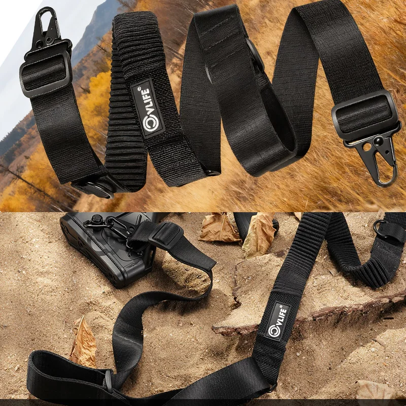 

2 Point Sling Rifle Sling Shoulder Strap Adjustable Length with Removable Metal Hooks Hunting Accessories
