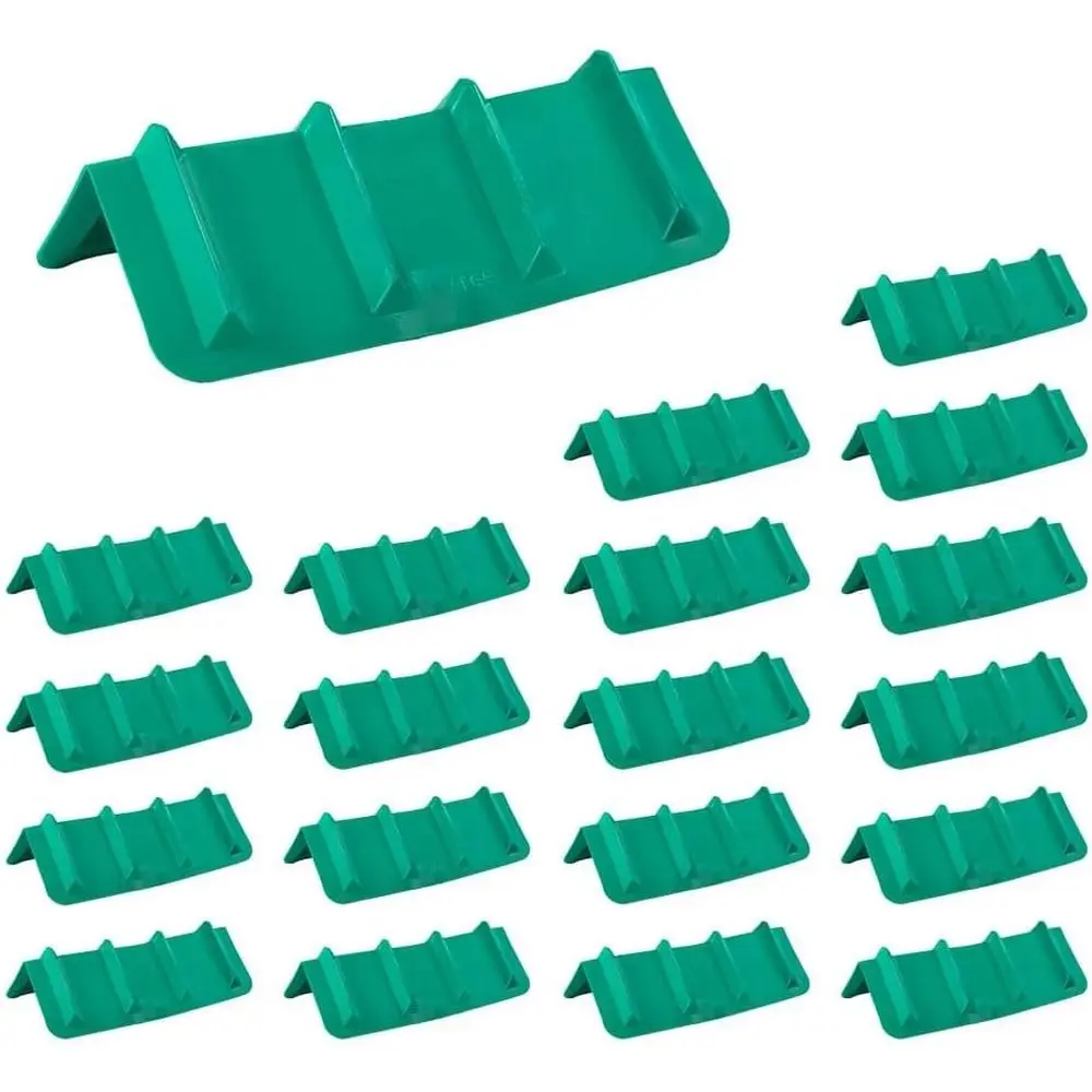 20-Pack 8x8x24 Inch Green V-Edge Latbed Protectors with Tie-Down Winch and Ratchet Straps for Trailer Cargo Loading