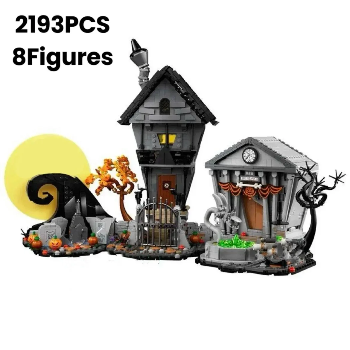 MINISO 2024 New 21351 The Nightmare Before Christmas Model Building Blocks Hut DIY Bricks Toy for Kids Christmas Halloween Gifts