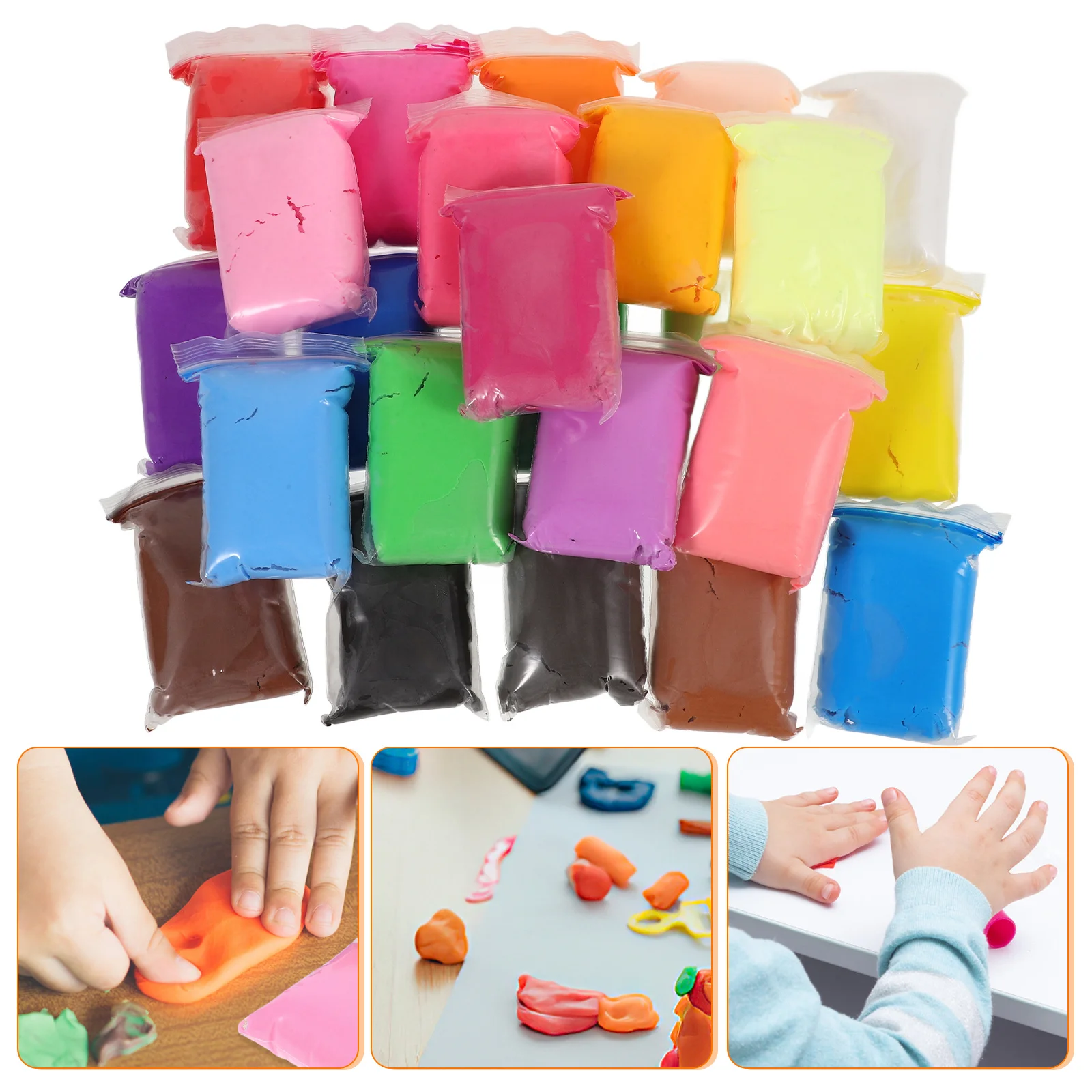 24 Bags Modeling Clay Set Bright Color Clay for Teenager DIY Craft Kits Soft Pliable Texture Easy to Use Teenager Playthings