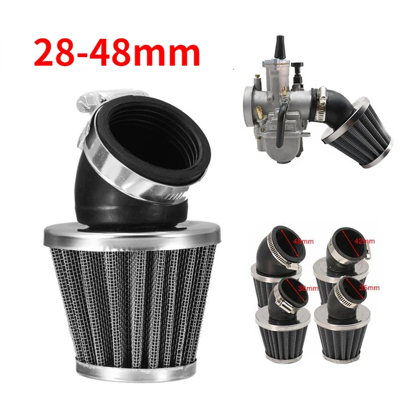 

Universal Motorcycle Air Filter 28-48mm Cone Style With 45 Degree Bend Inlet Universal For Motorcycle ATV Pit Dirt Bike Scooter