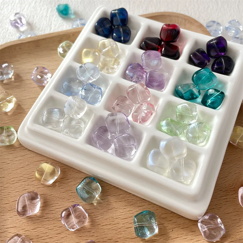 

13Colors 11MM Irregular Square Shape Crystal Glass Loose Beads Charms For Jewelry Making Diy Bracelet Earrings Accessories