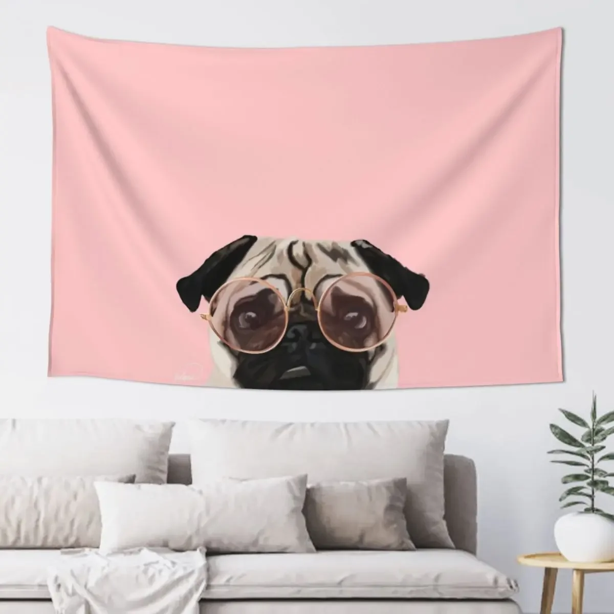 

Intellectual Pug Tapestry Wall Deco Wall Hanging Decor Decorative Paintings Tapestry