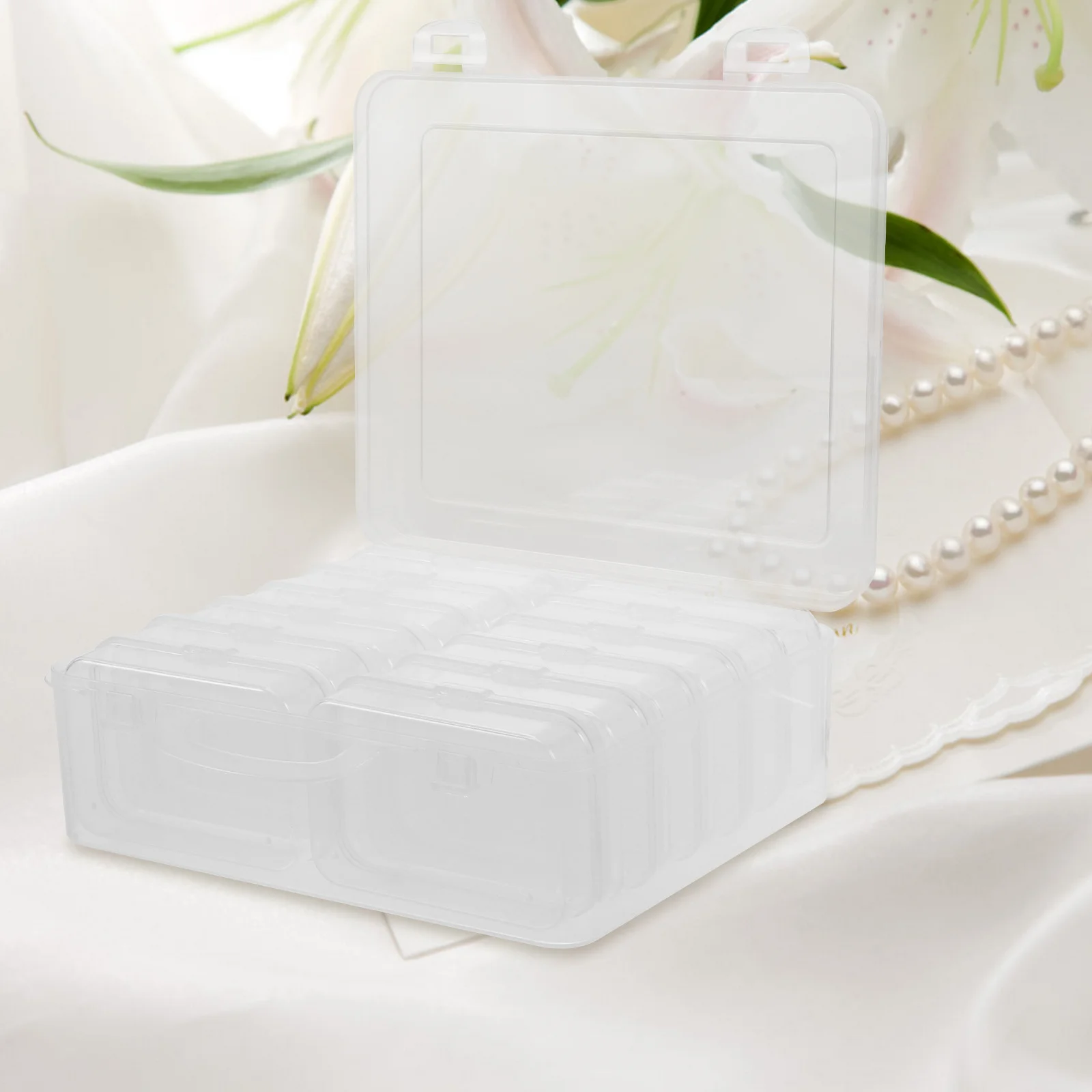 12pcs Plastic Jewelry Box Large Capacity Clear Storage Container Multiple Compartments Rings Earrings Necklaces Bracelets