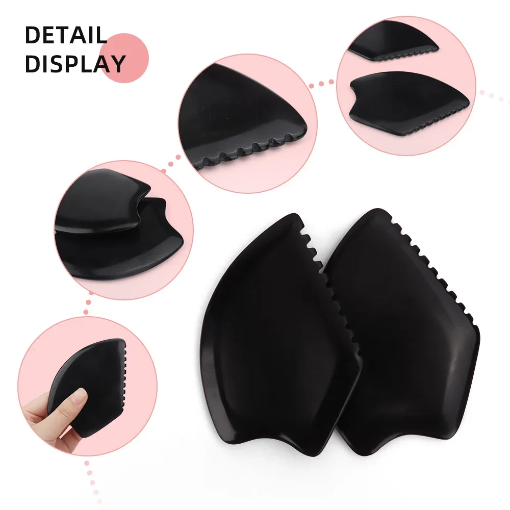 Natural Jade Face Gua Sha Tool Crystal China Bian Shi Stone Mineral Skin Care Massager Head Comb Body Health Massage Scraper