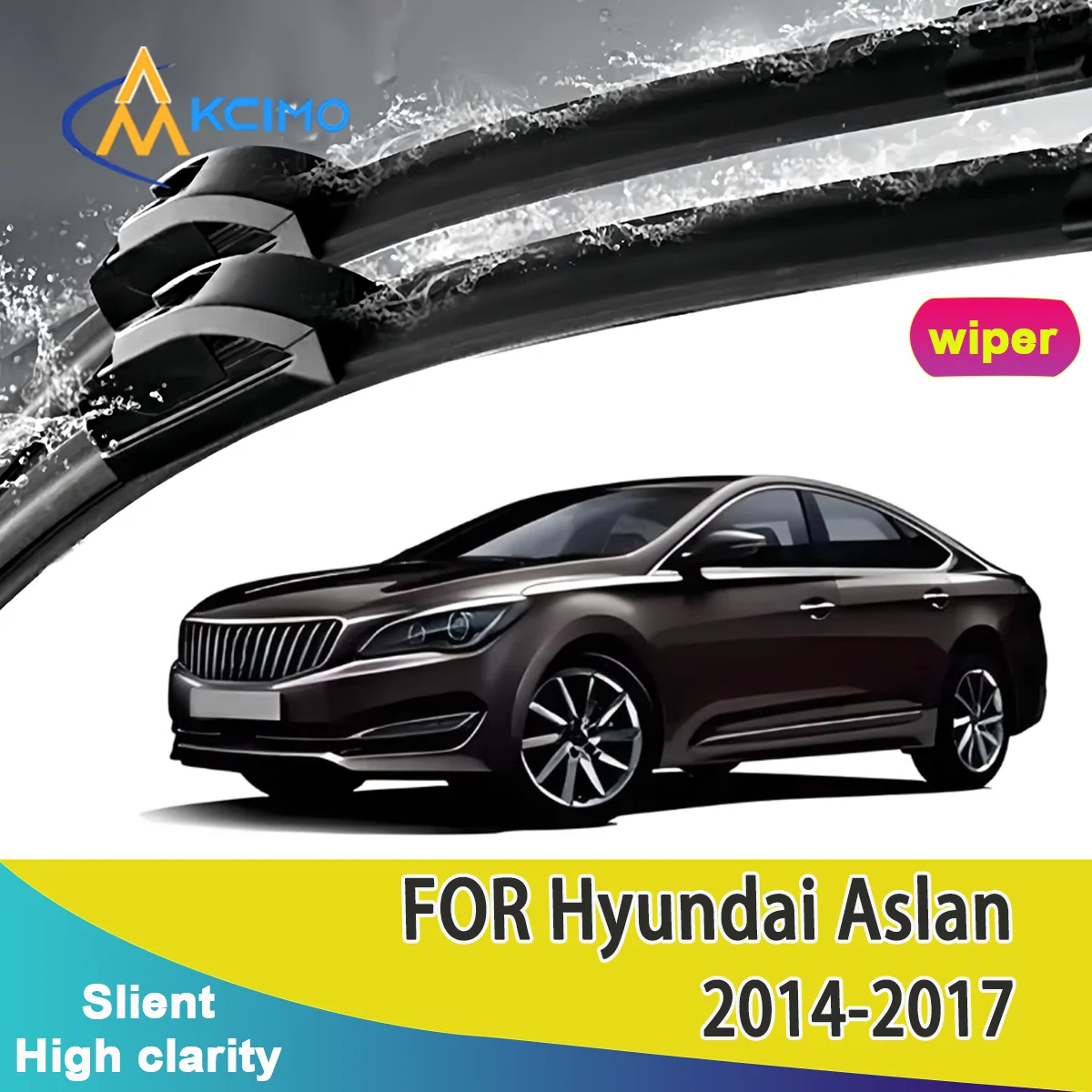 

KCIMO 2PCS New Front Windshield Wiper Blade for Hyundai Aslan AG 2014-2017 Front Windshield Auto Wipers Blade Accessories 2017