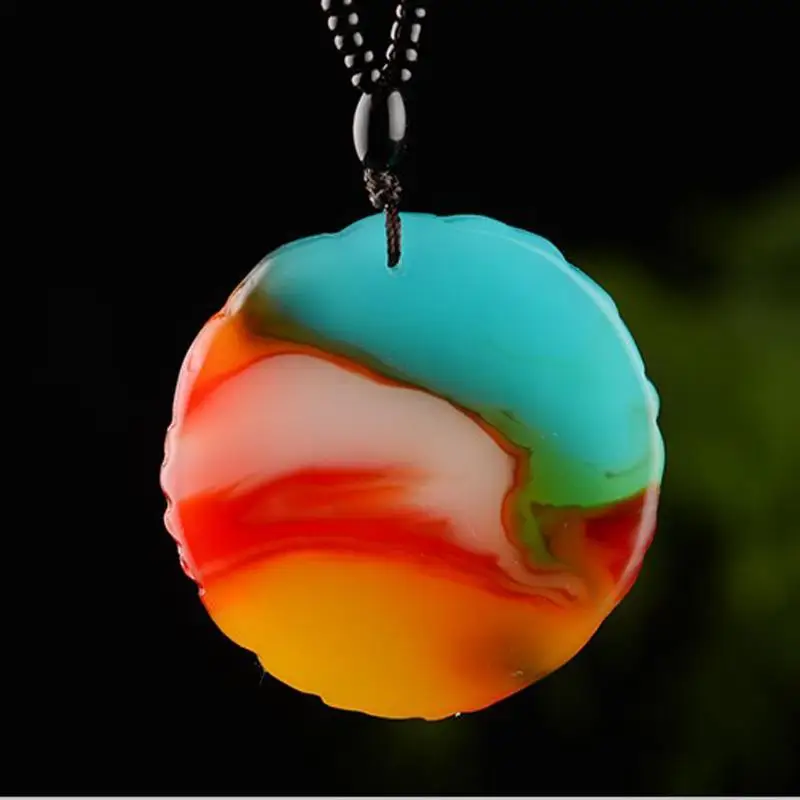 Qilin pendant, colorful agate, Pixiu pendant, men's pendant, jade brand