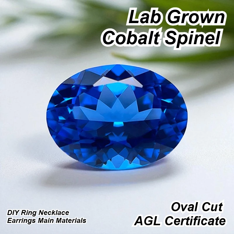 

Высокое качество, выращенная в лаборатории кобальтовая шпинель, овальная огранка, драгоценный камень для DIY, кольцо, ожерелье, серьги, основные материалы, выборный сертификат AGL