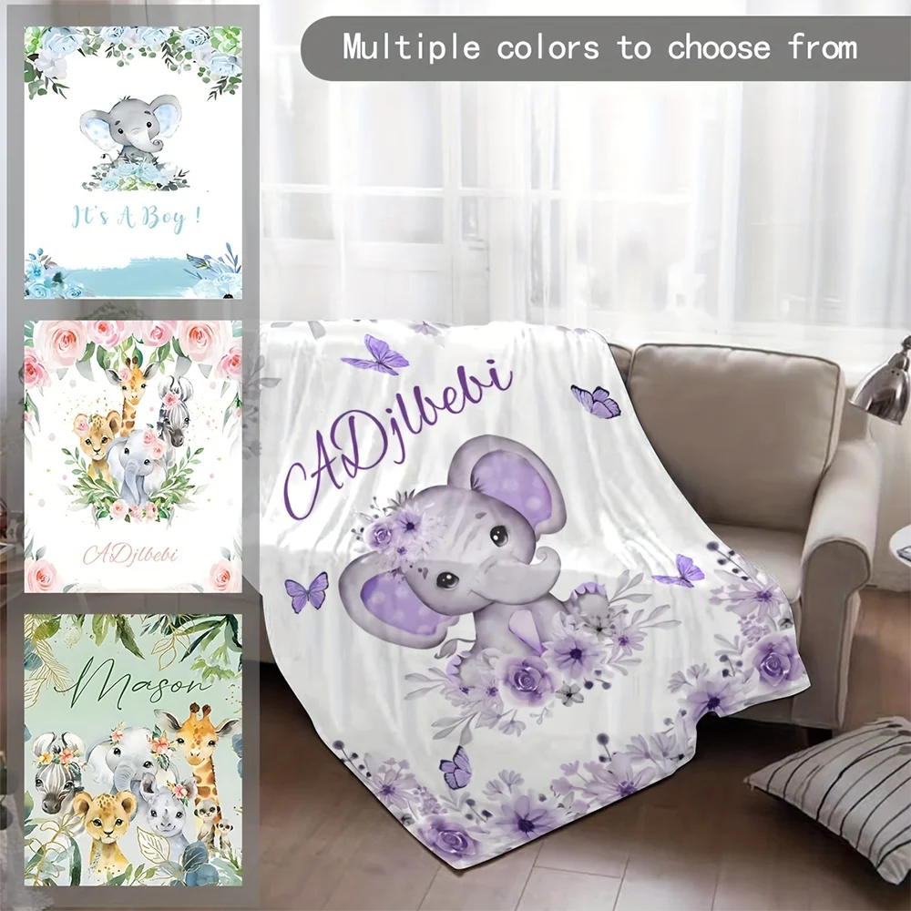 Baby Nursery In Hospital - 1pc Personalized Watercolor Safari Animal Baby