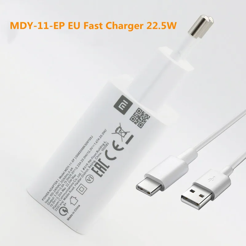 Xiaomi EU charger 22.5W Fast charge power adapter USB Type C Cable For Redmi 10 9 8 12  redmi Note 7