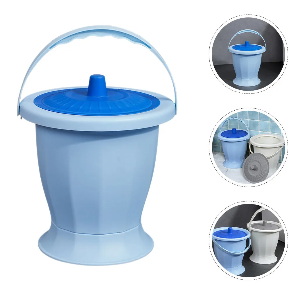 

Портативный туалет-горшок для дома, непротекаемый, компактный, легко моется, для инвалидов и пожилых людей, для ночного использования, пластиковый